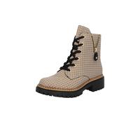 Rieker Damen 72617 Stivaletti Biker Sport Sneakers Beige Con Lacci Tacco Blocco