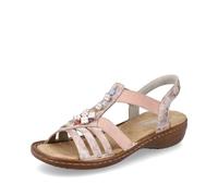 Rieker Donna Sandali 60855, Signora Sandali,Scarpa Estiva,Sandalo Estivo,Comodo,Piatto,Rosa (Rosa / 31),37 EU / 4 UK