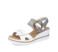 Rieker Donna Sandali 67476, Signora Sandali,Scarpa Estiva,Sandalo Estivo,Comodo,Piatto,Verde (Grün Kombi / 81),41 EU / 7.5 UK
