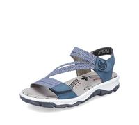 Rieker Donna Sandali 68871, Signora Sandali,Scarpa Estiva,Sandalo Estivo,Comodo,Piatto,Blu (Blau / 14),37 EU / 4 UK