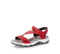 Rieker Donna Sandali 68871, Signora Sandali,Scarpa Estiva,Sandalo Estivo,Comodo,Piatto,Rosso (Rot / 33),40 EU / 6.5 UK