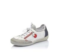 Rieker Donna Scarpe Stringate 52563, Signora Scarpe comode,Scarpa Bassa Comfort,Lacci,Comodo,Bianco (Weiss Kombi / 40),37 EU / 4 UK