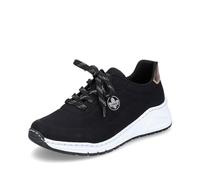 Rieker Donna Sneaker M4903, Signora Sneaker Basse,Soletta Removibile,Scarpa Bassa,Tempo Libero,Sportivo,Nero (Schwarz / 01),38 EU / 5 UK
