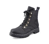 Rieker donna Stivaletti Y2422, signora Stivaletti allacciati,stivali di transizione,boots,stivaletto,mezza scarpa,nero (schwarz / 00),37 EU / 4 UK