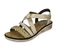 Rieker Kaz Womens Sandals 42 EU Gold/Beige/Muschel