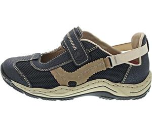 Rieker L0575, Mocassino Donna, Blu, 39 EU