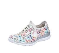 Rieker L3252, Mocassino Donna, Multi Bianco Argento, 41 EU