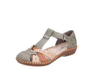 Rieker M1655, Mocassino Donna, Verde, 36 EU