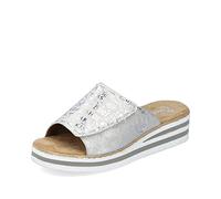 Rieker Pantofole da donna V0290, slip on, Argento Platino 90, 40 EU Stretta