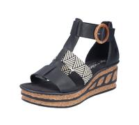 Rieker Sandaletta Donna Con T-Strap E Tacco A Cuneo In Aspetto Di Sughero 68182