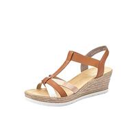 Rieker Sandali da donna 619B2 con zeppa, nero, 41 EU