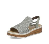 Rieker Sandali da donna 62741 con zeppa, verde, 39