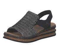 Rieker 62971, Sandali con Zeppa Donna, Nero, 39 EU