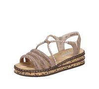 Rieker Sandali da donna 62977 con zeppa, metallici, 36 EU