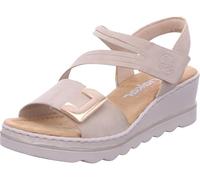 Rieker Sandali da donna 67410 con zeppa, beige, 39 EU
