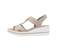 Rieker Sandali da donna 67498 con zeppa, beige, 36 EU