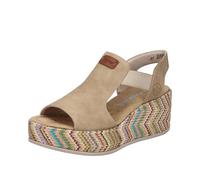 Rieker Sandali da donna 69472 con zeppa, beige, 40 EU