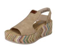 Rieker Sandali Da Donna Beige Casual Estivi Con Plateau Elastico 69472