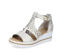 Rieker Sandali da donna con zeppa 67481, sandali da donna, Beige 60, 40 EU