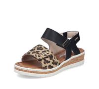 Rieker Sandali da donna con zeppa V4181, sandali da donna, Nero Combi 00, 42 EU