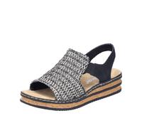 Rieker Sandali Da Donna Scarpe Nere Beige 62971
