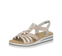 Rieker Sandali da donna V0245 con zeppa, beige, 40 EU