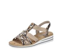 Rieker Sandali da donna V0649 con zeppa, beige, 41 EU