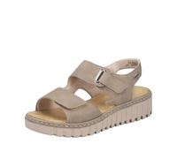 Rieker Sandali da donna V1382 con zeppa, beige, 39 EU