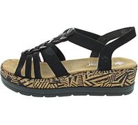 Rieker V3902, Sandali con Zeppa Donna, Nero, 40 EU