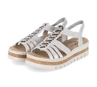 Rieker Sandali da donna V4918 con zeppa, argento/platino, 36 EU