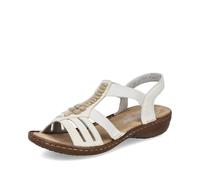 Rieker Sandali classici da donna 60806, sandali da donna, bianco 80., 40 EU Schmal