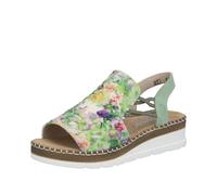 Rieker Sandali Donna Hochfront Con Motivo Floreale Zeppa Leggera V1241
