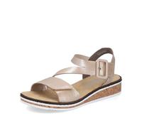 Rieker Sandali da donna con zeppa V3660, sandali da donna, Beige 61, 42 EU