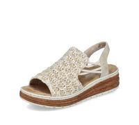 Rieker Sandalo Beige, Beige argento taglio, 36 EU