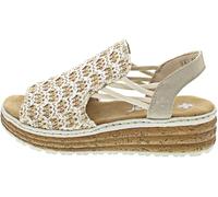 Rieker Sandalo Beige, Beige argento taglio, 38 EU