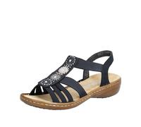 Rieker Sandalo da donna, 608G9, blu, 36 EU, Blu, 36 EU