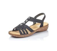 Rieker Sandalo da donna 62831, Nero, 37 EU