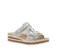 Rieker Sandalo da Donna 62936, Argento Platino, 39 EU