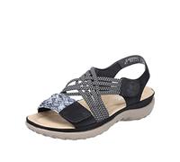 Rieker Sandalo da donna 64889, Nero, 37 EU