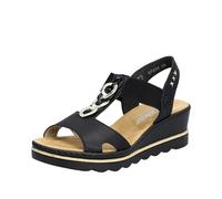 Rieker Sandalo da donna 67498, Nero, 39 EU