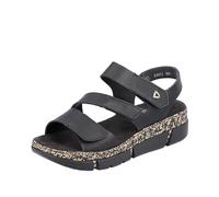Rieker Sandalo da donna V2301, Nero, 38 EU