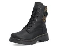 Rieker Stivaletti Da Donna Neri Biker Con Allacciatura E Chiusura Zip - 76724
