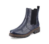 Rieker Donna Stivaletti Z3561, Signora Stivaletti Chelsea,bottini,Stivaletti,Stivaletto,Stivaletto Slip-on,Piatto,Boots,Blu (Blau / 14),40 EU / 6.5 UK