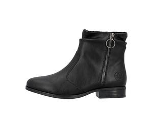 Rieker Stivali Donna Neri in Vera Pelle Con Zip, Taglia 38 39 40 41