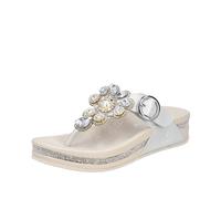Rieker V1461 - Infradito da donna, colore: argento/platino, 42 EU