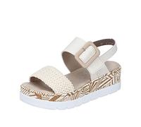 Rieker V3950, Sandali Donna, Beige, 36 EU
