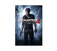 RIELLI Uncharted Poster 4A Thief's End Game - Poster su tela, decorazione per camera da letto, ufficio, camera da letto, regalo (senza cornice), 30 x 45 cm