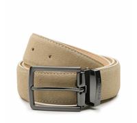 Riemen & Co DTCH.FIT Cintura in pelle scamosciata Oliver - fibbia regolabile in ghisa rossa - larghezza 3,5 cm, sabbia, 105 cm
