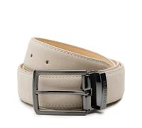 Riemen & Co DTCH.FIT Cintura in pelle scamosciata Oliver - fibbia regolabile in ghisa rossa - larghezza 3,5 cm, beige., 105 cm