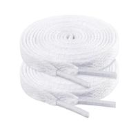 riemot 2 Paia Lacci per Scarpe Piatte 8 mm - Stringhe Resistenti e Colorati per Sneakers, Scarpe Casual e Sportive - Disponibili in Vari Colori e Lunghezze - Accessori Moda Uomo e Donna,Bianco,120 cm